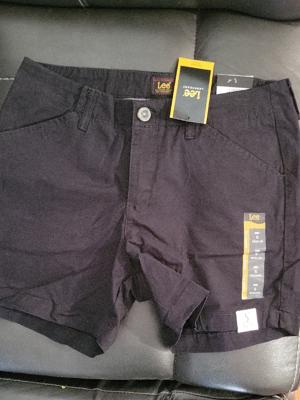 Lee Women's Black Cotton Short with Button Front(NWT) - Sz 8